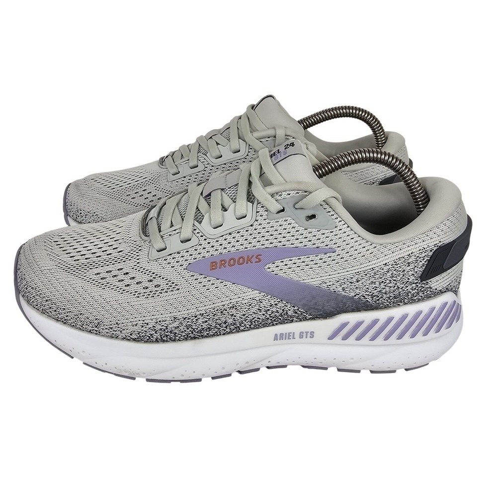 Brooks Ariel GTS 24 Shoes Womens Size 9 Mercury Ebony Sweet Lavender Running
